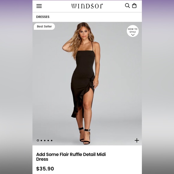 Windsor Add Some Flair Ruffle Detail Midi Dress (2 available) Size Small New wt - Picture 1 of 5